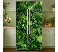 GOMAKERER 2 Sheet Various Plant Leaves Removable Refrigerator Wraps, Self-Adhesive Fridge Stickers Peel and Stick Vinyl Fridge Decals Sticker for Living Room Kitchen Bar Home, 16.34x78.74Inch
