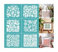 GOMAKERER 2 Sheets Matisse Plant Floral Silkscreen Stencil, Botanical Flower Self-Adhesive Silk Screen Printing Stencils Reusable Mesh Stencil for Painting on Wood, T-Shirt, Home Craft