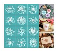 GOMAKERER 2 Sheets Self-Adhesive Silk Screen Printing Stencil, 12 Styles Reusable Hand-Drawn Flower Mesh Stencil Floral Pattern Template for Painting on Wall, Wood, Home Craft Decor