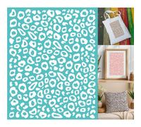 GOMAKERER 2 Sheets Silkscreen Stencil, Leopard Printing Stencils Templates Reusable Self-Adhesive Silk Screen for Painting on Wall, Wood, T-Shirt, Fabric, Home Craft Decor (8.7x11Inch)