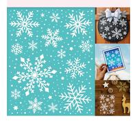 GOMAKERER 2 Sheets Snowflake Silkscreen Stencil, Winter Theam Painting Stencils Templates Reusable Self-Adhesive Silk Screen Printing for Wall Border Wood Fabric Christmas Decor