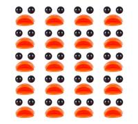 GOMAKERER 20 Packs Plastic Craft Eyes with Duck Mouth Set, Flat Round Craft Eyes and DIY Beak, Craft Duck Making Accessories, Orange Mini Duck Mouth and Black Eyes for Craft DIY Making