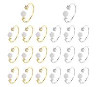 GOMAKERER 20 Pcs 2 Colors Rose Flower Finger Rings, 17.1mm Adjustable Open Cuff Ring Alloy Rings Mixed Color Finger Ring Findings for Crafting Jewelry Making