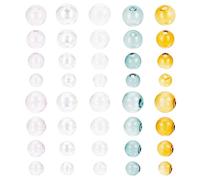 GOMAKERER 20 Pcs 4 Sizes Blown Glass Globe Beads, Half Drilled Clear Round Beads Mini Crystal Craft Ball Empty Globe Beads for Jewelry DIY Wind Chime Making