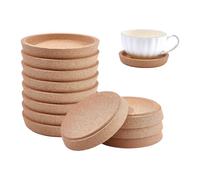GOMAKERER 20 Pcs Cork Coasters, 4 Inch Diameter Flat Round Reusable Drink Coaster Tea or Coffee Coasters for Bar Holiday Wedding Birthday Supplies Party Decor