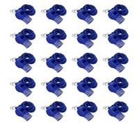 GOMAKERER 20 Pcs Sport Whistles with Lanyard, Blue Emergency Whistles Plastic Whistle Loud Referee Whistles Survival Whistle for Referees, Coaches, Outdoor Sport