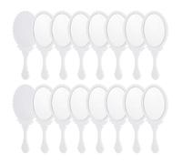 GOMAKERER 20 Pcs Vintage Handheld Mirrors, Small White Embossed Princess Mirror Cute Portable Mirror with Handle for Women Travel Makeup Weeding Party Favors, 7x3 Inch