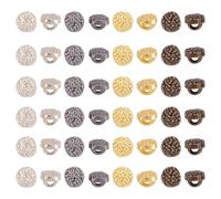 GOMAKERER 200 Pcs 4 Colors Mini Shank Buttons, 4mm, Sew on 1 Hole, Doll Iron Round Engraved Buttons, Metal Button Embellishments for Coats Clothing and Suits