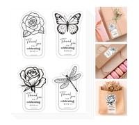 GOMAKERER 200 Pcs Flower Decorative Food Baking Seal Stickers, Insect Tag Packaging Lollipop Sealing Labels Self Adhesive Bakery Stickers for Cake Box Small Business Packaging, Gift Box Decor