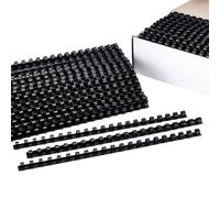 GOMAKERER 200 Pcs Plastic Binding Comb Spines, 12mm Wide 21-Ring Plastic Binder Comb Rings Binding Spines for Notebook Calendar Picture Students and Coworkers Use