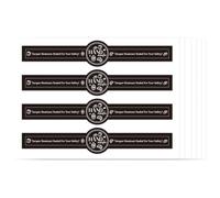 GOMAKERER 200 Pcs Tamper Evident Labels, Handmade Food Baking Seal Sticker Black Hand Made Long Label Stickers for Cake Box, Tins, Jars, Coffee Cups, Gift Wrapping, 6.7 Inch Wide