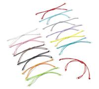 GOMAKERER 24 Pcs 12 Colors Half Finished Polyester Thread Bracelets, Adjustable Rope Thread Bracelet Slider Friendship Bracelet with Jump Rings for Jewelry Making DIY Findings