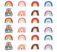 GOMAKERER 24 Pcs 8 Styles Rainbow Silicone Focal Beads, Colorful Silicone Spacer Beads Rubber Loose Beads for Beaded Pens Kaychain Necklaces Jwewlry Making Crafts