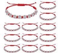 GOMAKERER 24 Pcs San Benito Bracelets, Red String Cord Bracelet Adjustable Medal Friendship Bracelets Faith Based Jewelry for Men Women Unisex Daily Blessings