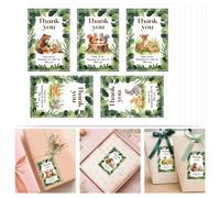 GOMAKERER 250 Pcs Anima Food Baking Seal Stickers, 2 Inch Long Bears Squirrels Deer Fox Rabbit Packaging Lollipop Sealing Labels Self Adhesive Bakery Stickers for Cake Box, Tins, Jars, Gift Wrapping