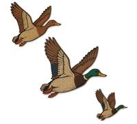 GOMAKERER 3 Pcs Mallard Duck Wall Decor, Wooden Flying Ducks Decor Vintage Rustic Farmhouse Wall Art Signs for Nursery Bedroom Classroom Playroom Living Room