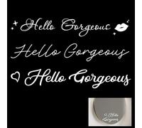 GOMAKERER 3 Pcs Mirror Stickers, Hello Gorgeous Mirror Decal Positive Affirmation Decal Stickers for Bathroom Bedroom Living Room Car Window Rearview Mirror for Women