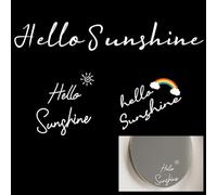GOMAKERER 3 Pcs Mirror Stickers, Hello Sunshine Mirror Decal Positive Affirmation Decal Motivational Quote Stickers for Bathroom Bedroom Living Room Car Window Rearview Mirror for Women