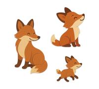 GOMAKERER 3 Pcs Wooden Fox Wall Decor, Wooden Forest Animals Decor Rustic Fox Shaped Wood Wall Sculptures Art for Home Nursery Bedroom Living Room Bathroom Decor Housewarming Gift