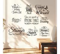 GOMAKERER 3 Sheets Wall Stickers, Inspirational Saying Wall Decals Motivational Saying Wall Stickers Positive Lettering Word Wall Decorations for Living Room Bedroom Dining Room Home Decor