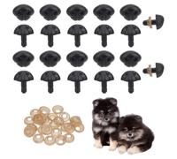 GOMAKERER 30 Pcs Crafting Noses, Black Dog Safety Noses Doll Teddy Bear Noses Doll Making Supplies False Puppy Nose 18mm for Stuffed Animals Making Amigurumi