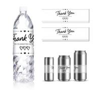 GOMAKERER 30 Sheets Water Bottle Labels, Heart Elements Celebrating Drinking Water Container Labels Personalized Self-Adhesive Wraps Sticker for Bridal Party Favor Wedding, 8.5x2.5 Inches