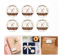 GOMAKERER 300 Pcs Baked with Love Stickers, 2 Inch Cute Thank You Labels Self-Adhesive Tamper Evident Bakery Labels for Baked Cookie Goods Packing and Wrapping