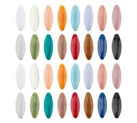 GOMAKERER 32 Pcs 16 Colors Scarf Safety Pins, Colorful Hijab Pins Plastic Oval Pins Cover Safety Pins Scarf Hijab Lapel Pin Buckles for Ladies Hair Dressing Accessories Women Muslim