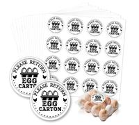 GOMAKERER 320 Pcs 2 Inch Farm Fresh Eggs Carton Labels, Please Return Egg Carton Stickers Round Fresh Chicken Egg Stickers Waterproof Self-Adhesive Sticker for Box Container Carton Farm Supplies