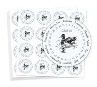 GOMAKERER 320 Pcs Duck Egg Laid on Stickers, 5cm Round Farm Fresh Eggs Sticker Round Eggs Stickers PET Adhesive Egg Packaging Sticker for Box Container Carton Farm Supplies