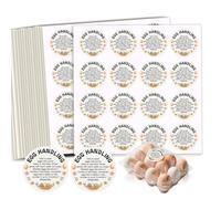 GOMAKERER 320 Pcs Egg Carton Labels, 2Inch Hand-Drawn Style Eggs Handling Stickers Farm Fresh Laid on Sticker PET Adhesive Egg Packaging Sticker for Box Container Carton Farm Supplies