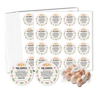 GOMAKERER 320 Pcs Egg Carton Labels, 2Inch Pastoral Style Flower Eggs Handling Stickers Farm Fresh Laid on Sticker PET Adhesive Egg Packaging Sticker for Box Container Carton Farm Supplies