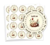 GOMAKERER 320 Pcs Egg Carton Labels, 5cm Round Farm Fresh Lain on Sticker PET Adhesive Egg Packaging Sticker for Box Container Carton Farm Supplies