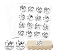 GOMAKERER 320 Pcs Farm Fresh Egg Carton Labels, 5 CM Fresn Chicken Eggs Stickers Egg Laid On Stickers Round Self-Adhesive Egg Packaging Sticker for Box Container Carton Farm Supplies