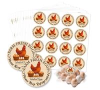GOMAKERER 320 Pcs Farm Fresh Egg Carton Labels, Colorful Round Egg Handling Stickers Waterproof Self-Adhesive Egg Packaging Stickers for Box Container Carton Farm Supplies