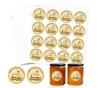 GOMAKERER 320 Pcs Fresh Honey Bee Stickers, Pure Natural Honey Stickers from Hand Working Bees Sticker Waterproof Cute Bee Labels for Box Container Carton Farm Supplies, 5 CM
