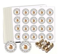GOMAKERER 320 Pcs Fresh Quail Eggs Carton Labels, 2Inch Round Quail Eggs Handling Stickers Waterproof PET Adhesive Quails Egg Packaging Sticker for Box Container Carton Farm Supplies