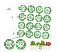 GOMAKERER 320 Pcs Green Live Plants Stickers, 5 CM Please Handle with Love Stickers Fragile Thank You Shipping Labels Round Self-Adhesive Lables for Garden Plants Landscaping Containers