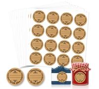 GOMAKERER 320 Pcs Homemade with Love Stickers, 5 CM Round Kraft Home Made Labels Jar Canning Label Stickers Self-Adhesive Packaging Sticker for Cookie Bags Fudge Containers Businesses Gifts