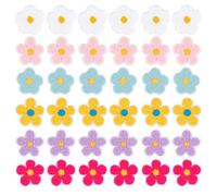 GOMAKERER 36 Pcs 6 Colors Flower Chenille Patches, Sew on Cute Floral Patch Iron on Flower Decorative Applique for Dress Shirt Jeans Jacket Bag Hats Sock Embellishments