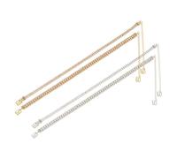 GOMAKERER 4 Pcs 2 Colors Rhinestone Chain Bra Straps, Adjustable Brass Bra Strap Holder Bra Shoulder Straps Non-Skid Bra Belt with Alloy Hooks for Bra Tops Dress