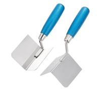 GOMAKERER 4 Pcs 2 Styles Drywall Corner Tool Set, Inside and Outside Corner Knife Stainless Steel Trowel Set for Plastering Bricklaying Corner Finishing Work