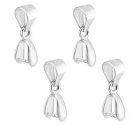 GOMAKERER 4 Pcs 925 Sterling Silver Pinch Bails, Pinch Clip Bail Clasp Bead Pendant Clasp Connectors Metal Clip Buckle Jewelry Findings for Necklace Earring Bracelet Jewelry Making