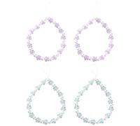 GOMAKERER 4 Pcs Beaded Mobile Phone Lanyard, 2 Colors Resin Flower Pearl Bead Cute Phone Charm Wrist Strap Bling Crystal Bead Strap for Camera Purse Mp3 Mp4 Keychain Women, 48.8cm