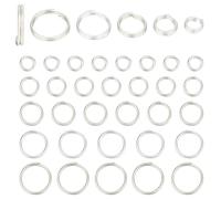 GOMAKERER 40 Pcs 925 Sterling Silver Split Jump Rings, 5 Sizes Jump Ring Connector 4mm 5mm 6mm 7mm 8mm Open Jump Rings for Jewelry Making Craft