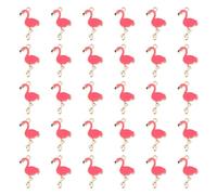 GOMAKERER 40 Pcs Alloy Flamingo Charms, Enamel Animal Pendants Pink Flamingo Dangle Charms for Necklace Bracelet Jewelry Making