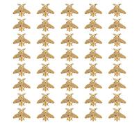 GOMAKERER 40 Pcs Bee Brooches Pins, Bees Alloy Lapel Pins Cute Vintage Animal Lapel Pin Badges Brooches Pin Insect Brooch Jewelry for Backpack Clothes Decorations Party Anniversary, Golden
