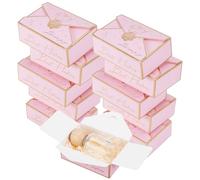 GOMAKERER 40 Pcs Candy Box, 5.71x6.93x0.02 Inch Chocolate Cookie Box Small Gift Boxes for Presents for Wedding Bridal Birthday Party Supplies, Misty Rose