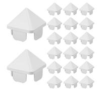 GOMAKERER 40 Pcs PVC Guardrail Post Caps, 3.8 x 3.8 x 3.8 cm White Vinyl Fence Cap Covers Guardrail Column Toppers Composite Posts for Outdoor Garden Wood