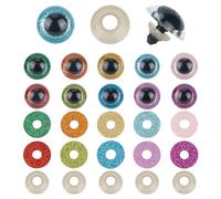 GOMAKERER 40 Sets 10 Colors Plastic Craft Eyes, Shining Cartoon Eyes with Spacer and Sequin Shim Set Black Round Eyes Cute Safety Eyes Animal Eyes for Craft Crochet Making